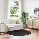 vidaXL Preproga Temno siva Poliester Ø 160 cm Dekorativni detajli | Shoptok.si
