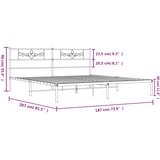 Metalni okvir za krevet s uzglavljem crni 180x200 cm | shoptok.hr