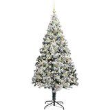 vidaXL Umjetno božićno drvce s 300 LED svjetlima Zelena 210 x 135 cm | shoptok.hr