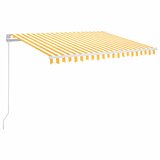 Maison Chic Ročno zložljiva tenda - Senčniki z LED lučmi 350x250 cm rumena in bela, (22042465) Cene