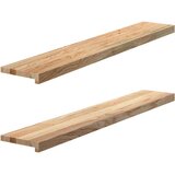 vidaXL Okenske police 2 kosa neobdelana 120x20x2 cm trdna hrastovina, (5000208431) Cene