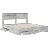  Konstrukcija postelje z vzglavjem Betonsko siva 180 x 200 cm, (5000103696) | Shoptok.si