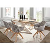 Livetastic JEDILNA MIZA, masivno hrast barve hrasta | Shoptok.si