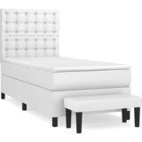  s oprugama i madracem bijeli 100x200 cm od umjetne kože | shoptok.hr