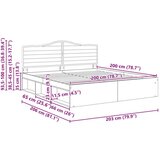  Konstrukcija postelje Bela 200 x 200 cm Masivno borovo les, (5000102457) | Shoptok.si