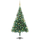 vidaXL Umetna novoletna jelka z LED lučkami in bučkami 210 cm 910 vej | Shoptok.si