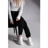 Marjin Women's Sneakers High-Sole Lace-Up Sneakers Bekor white | Shoptok.si