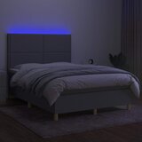 Krevet box spring s madracem LED svjetlosivi 140x190 cm tkanina | shoptok.hr