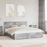  Krevetna konstrukcija s uzglavljem Betonski sivi 180 x 200 cm | shoptok.hr