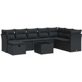  9-dijelni set vrtnih sofa s jastucima crni od poliratana | shoptok.hr