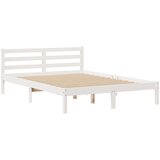 vidaXL Knjižna postelja brez ležišča bela 140x190 cm trdna borovina | Shoptok.si