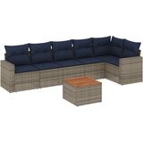  7-dijelni set vrtnih sofa od poliratana s jastucima sivi | Eponuda.com