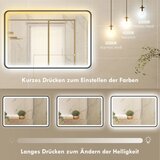  LED kupaonsko ogledalo 90 x 60 cm svjetla 3 boje prigušljivo memorijska funkcija horizontalno i vertikalno crno | shoptok.hr