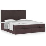 vidaXL Otomanski posteljni okvir z vzmetnicami rjav 180x200 cm blago | Shoptok.si