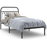 vidaXL Kovinski posteljni okvir z vzglavjem črn 90x200 cm | Shoptok.si