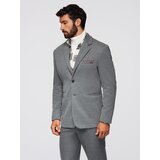 Ombre Men's knitted jacket with a fitted cut - light grey | Eponuda.ba