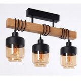 Brilagi Plafonski luster WOOD GLASS 3xE27/60W/230V borovina/crna/dimljeno braon | Eponuda.com