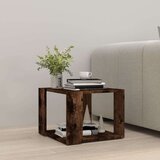 vidaXL Klubska mizica dimljeni hrast 40x40x30 cm konstruiran les, (20714382) | Shoptok.si