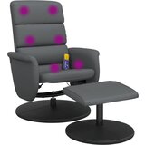 Maison Chic masažni naslanjač - Relax naslanjač s stolčkom za noge siv iz umetnega usnja, (22061156) Cene