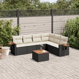 Maison Chic Seti vrtnega pohištva - Vrtna garnitura - Vrtni pohištvo set 7-delna z blazinami črn poli ratan, (21802090) | Shoptok.si