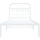 Metalni okvir za krevet s uzglavljem bijeli 90x200 cm | shoptok.hr