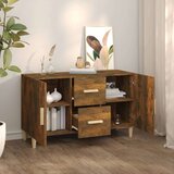 vidaXL Komoda dimljeni hrast 100x36x60 cm konstruiran les | Shoptok.si