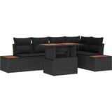 vidaXL set od 6 komada vrtnih kauča s jastučićima Crni Poli ratan | shoptok.hr