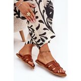 Boto Women's sandals on flat heel Camel Mirona Cene