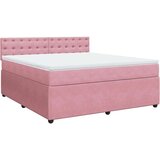 vidaXL Box spring postelja z vzmetnico roza 180x200 cm žamet | Shoptok.si