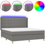  box spring s madracem LED tamnosivi 180x200 cm tkanina | shoptok.hr