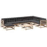  The Living Store Vrtna sedežna garnitura 9-delna z blazinami trdna borovina - Vrtna Sedežna Garnitura, (21446794) | Shoptok.si
