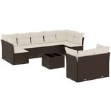 vidaXL 10-dijelni set vrtnih sofa od poliratana s jastucima smeđi | shoptok.hr