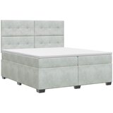  Boxspring krevet s madracem Svjetlosiva 200 x 200 cm Baršun | shoptok.hr