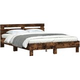  Okvir za krevet s uzglavljem boja hrasta 140x190 cm drveni | shoptok.hr