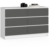 AKORD Komoda, 6 Predalov, Bela/Siva, (5000332187) | Shoptok.si
