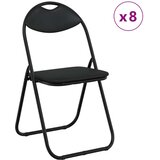  Zložljiva stolica 8 pcs Črna 48 x 43,5 x 81 cm Umjetno usnje, (5000296660) | Shoptok.si