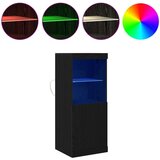  Stranska omara z LED lučkami Črna hrast 41x37x100 cm | Shoptok.si