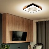  Brilagi-LED prigušiva svetiljka sa ventilatorom LED/30W/230V 3000-6500K crna/hrast + daljinski upravljač | Eponuda.com