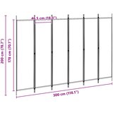  Razdjelnik prostora s 6 panela Bež 300 x 200 cm Tkanina | shoptok.hr