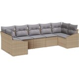  Sjedeća garnitura za vrt 7 kom. Bež i svijetlo siva poliratan 165 x 62 x 69 cm | Shoptok.si