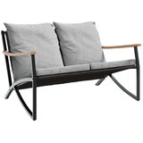 vidaXL Vrtna klop z blazinami 120 cm črno jeklo | Shoptok.si