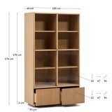 Kave Home Vitrina u dekoru hrasta s kliznim vratima u prirodnoj boji 100x174x40 cm Helvine – | shoptok.hr
