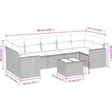  8-dijelni set vrtnih sofa od poliratana s jastucima crni | shoptok.hr
