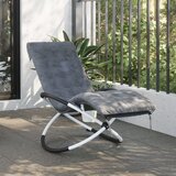 Maison Chic Geometrijski Ležalnik - Sončna ležalnik z blazino črno in sivo jeklo, (22043359) | Shoptok.si