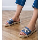 D/CEO Silver braided espadrille slides with walrus shells | ePonuda.com