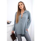 Kesi Włoski Cotton muslin shirt Plus Size dark gray | shoptok.hr