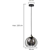  Luster na sajli SOLO BLACK 1xE27/60W230V crna/zlatna | Eponuda.com