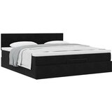  Otomanski krevet s madracem crni 160x200 cm baršunasti | shoptok.hr