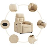 Naslanjač s funkcijo vstajanja krem blago iz mikrovlaken, (5000133079) | Shoptok.si