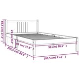  Posteljni okvir medeno rjav iz trdnega lesa 100x200 cm, (20644274) | Shoptok.si